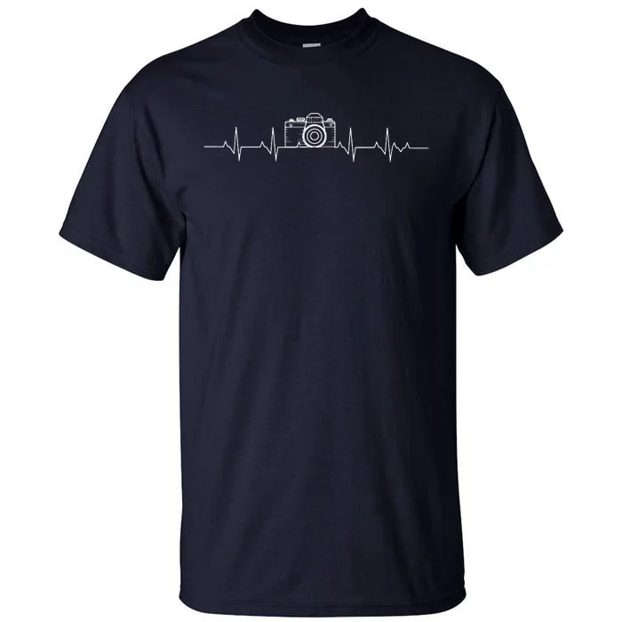 Camera Photography Heartbeat For Photographers Tall T-Shirt