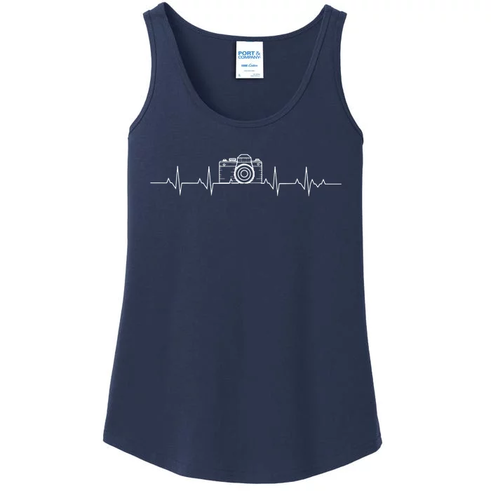 Camera Photography Heartbeat For Photographers Ladies Essential Tank