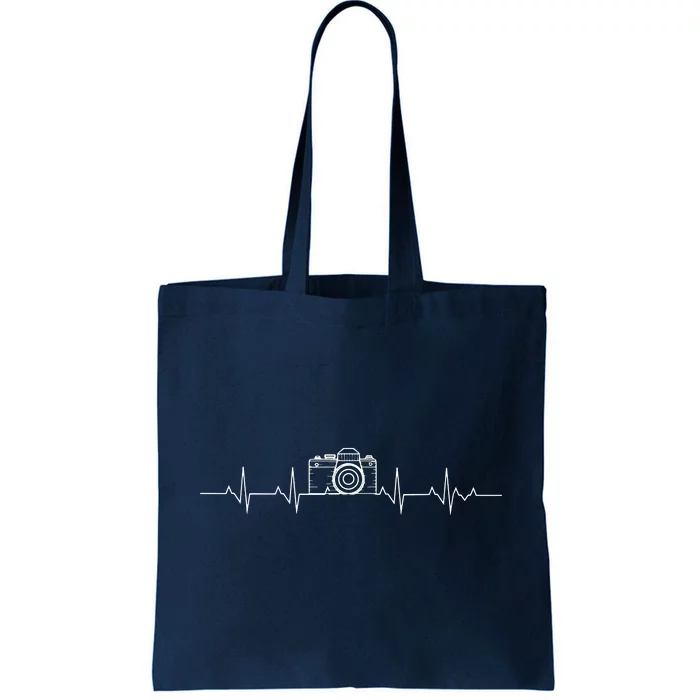 Camera Photography Heartbeat For Photographers Tote Bag