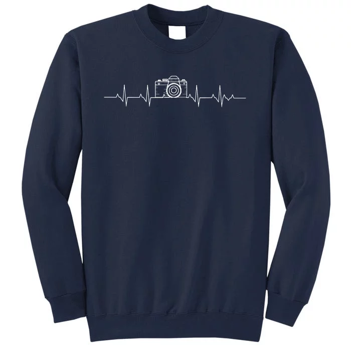 Camera Photography Heartbeat For Photographers Tall Sweatshirt