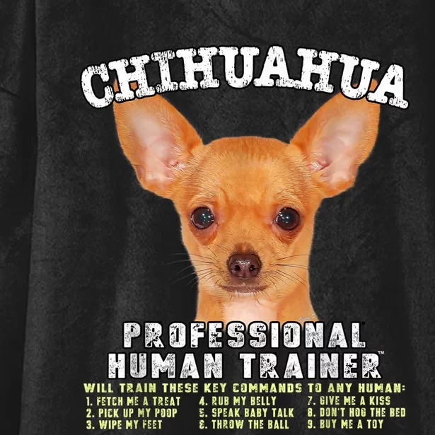 Chihuahua Professional Human Trainer Hooded Wearable Blanket