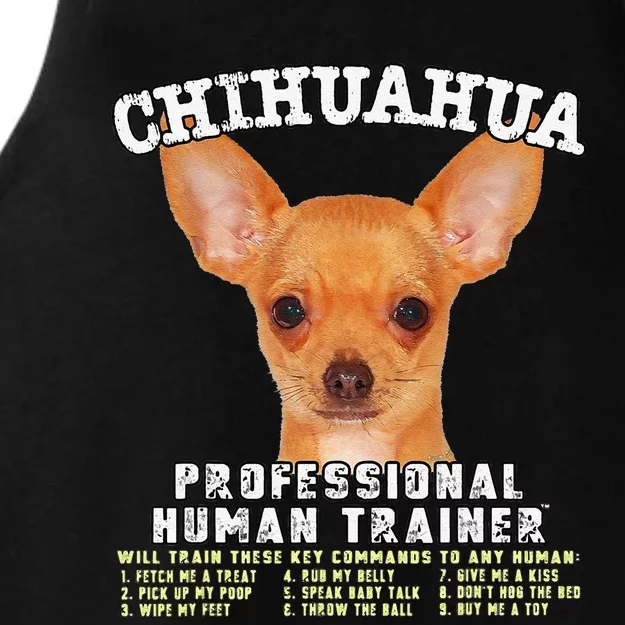 Chihuahua Professional Human Trainer Cute Dog Ladies Tri-Blend Wicking Tank