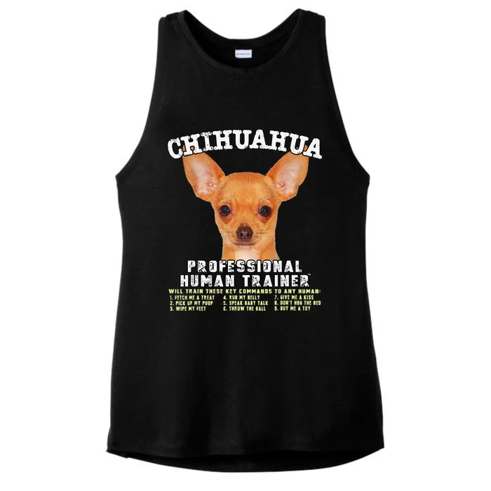 Chihuahua Professional Human Trainer Cute Dog Ladies Tri-Blend Wicking Tank