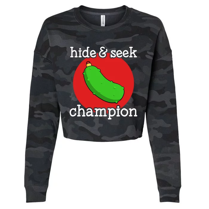 Christmas Pickle Hide And Seek Champion Gift Cropped Pullover Crew