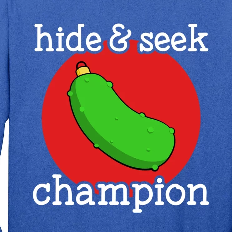 Christmas Pickle Hide And Seek Champion Gift Tall Long Sleeve T-Shirt