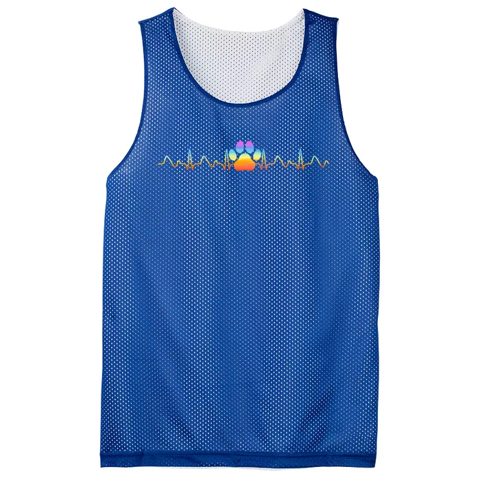 Colorful Paw Heartbeat Animal Veterinarian Technician Gift Mesh Reversible Basketball Jersey Tank