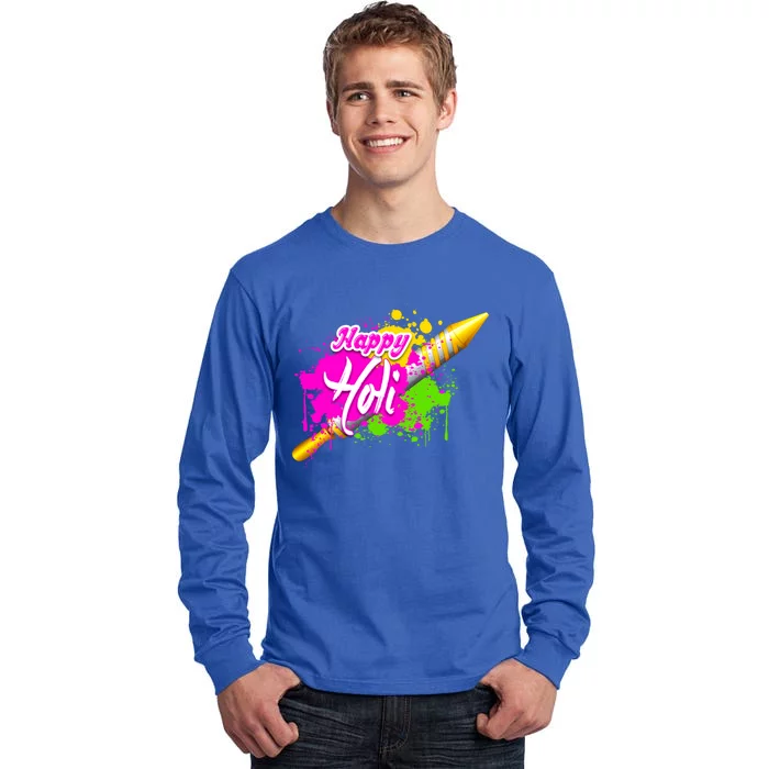 Colorful Pichkari Happy Holi Gift Tall Long Sleeve T-Shirt