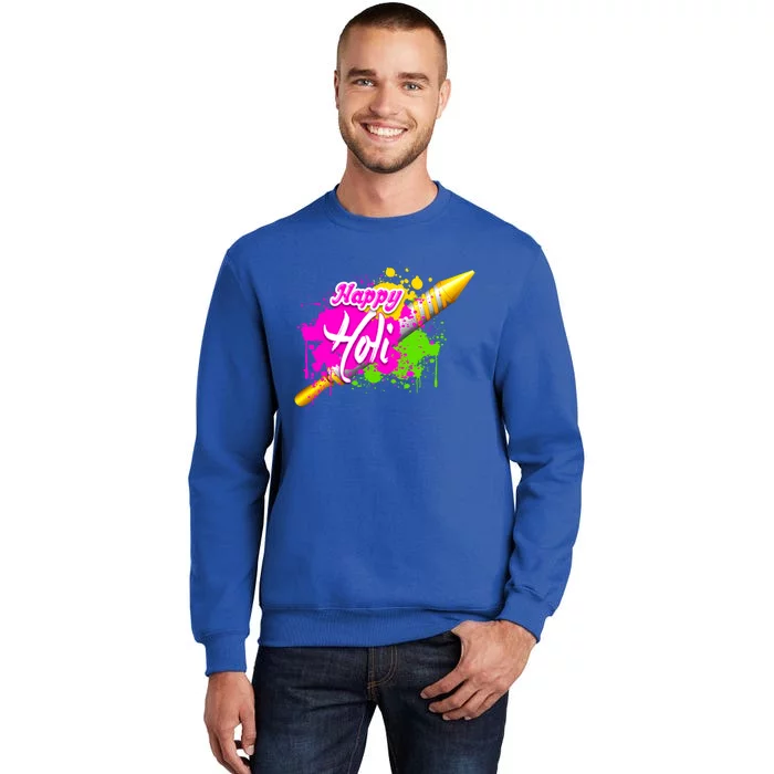 Colorful Pichkari Happy Holi Gift Tall Sweatshirt