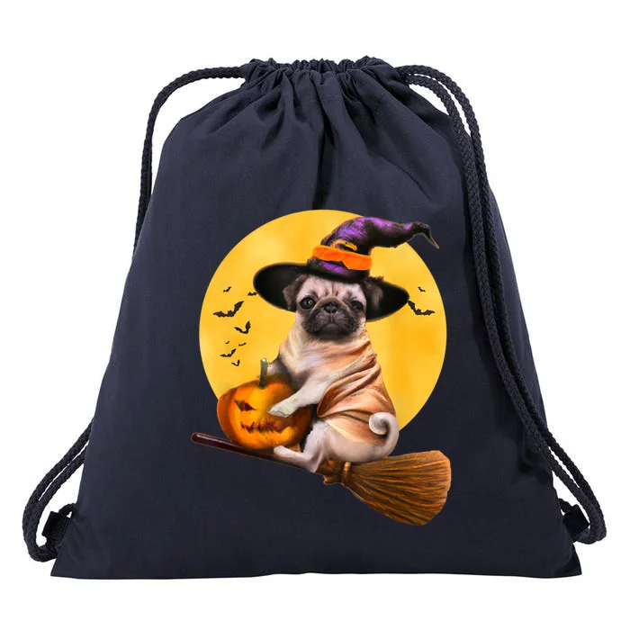 Cute Pug Halloween Costume Shirt Boys Girls Dog Drawstring Bag