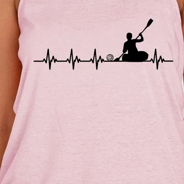 Canoe Polo Heartbeat Costume Love Water Team Sports Cool Gift Women's Knotted Racerback Tank