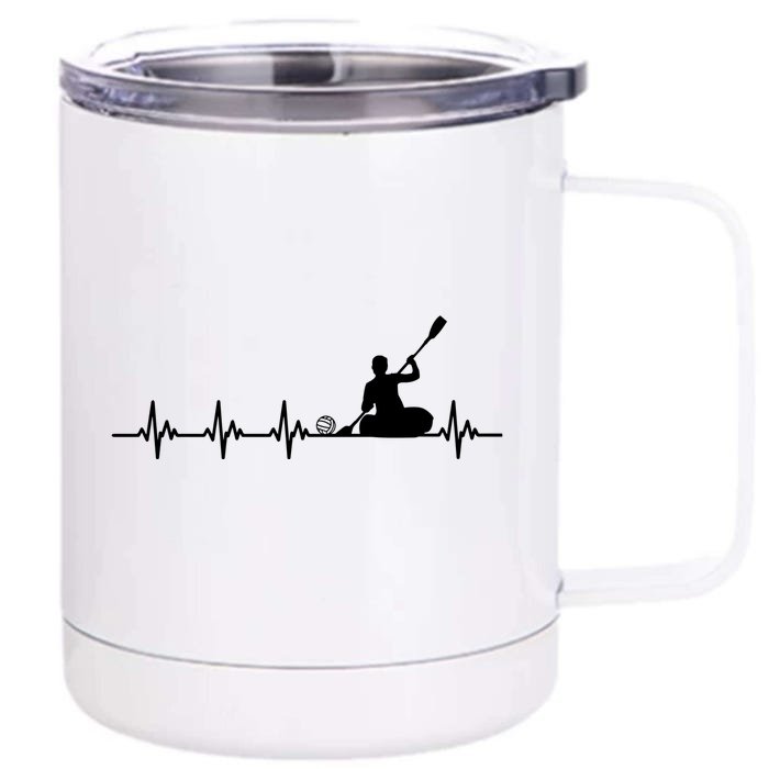 Canoe Polo Heartbeat Costume Love Water Team Sports Cool Gift Front & Back 12oz Stainless Steel Tumbler Cup