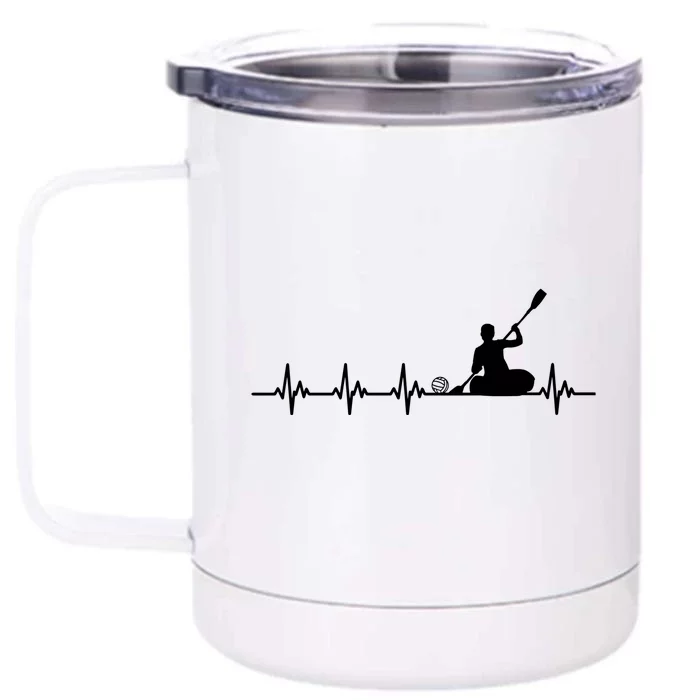 Canoe Polo Heartbeat Costume Love Water Team Sports Cool Gift Front & Back 12oz Stainless Steel Tumbler Cup