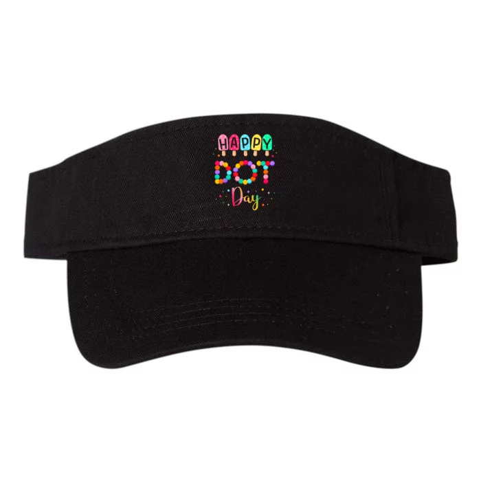 Colorful Polka Happy Dot Day September 15th Teacher Gift Valucap Bio-Washed Visor