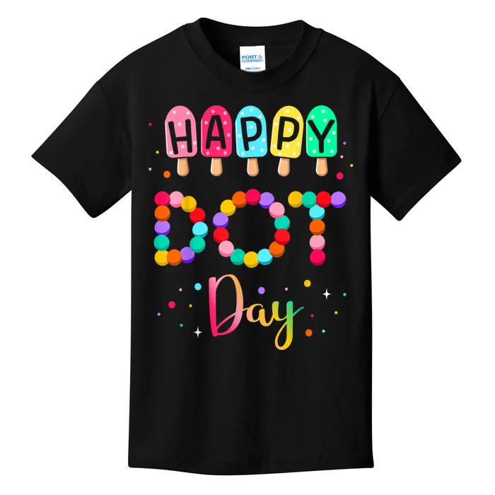 Colorful Polka Happy Dot Day September 15th Teacher Gift Kids T-Shirt