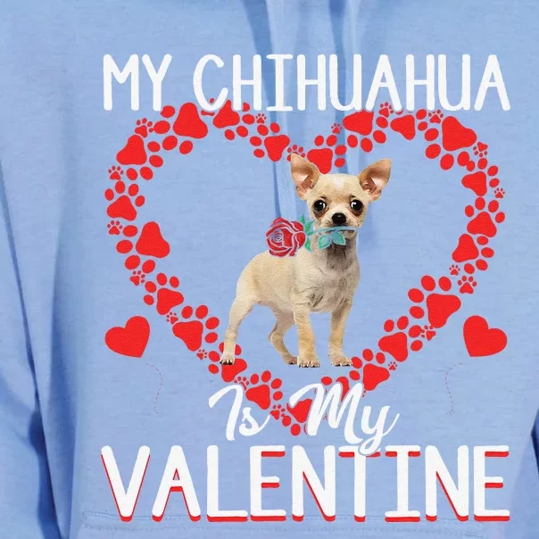 Cute Paw Heart My Chihuahua Is My Valentine Day Outfit Unisex Surf Hoodie