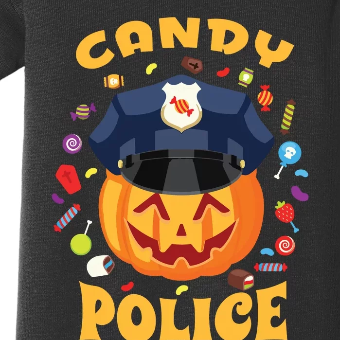 Candy Police Halloween Party Costume Security Funny Baby Bodysuit