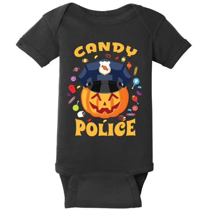 Candy Police Halloween Party Costume Security Funny Baby Bodysuit