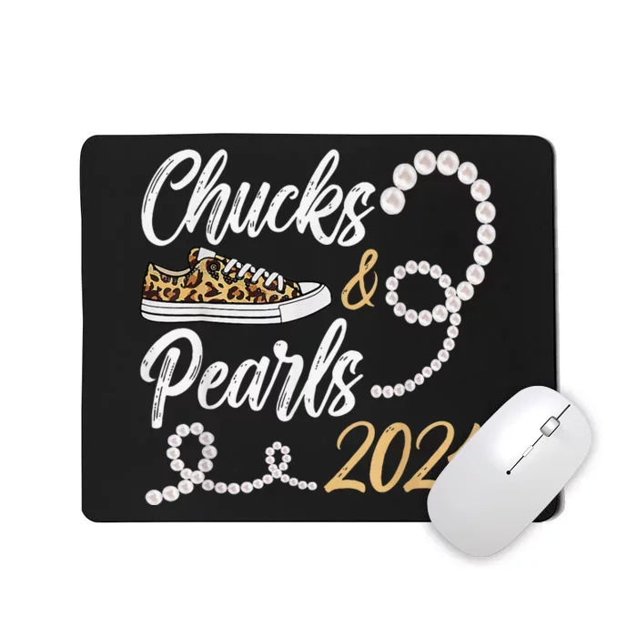 Chucks & Pearls Harris 2024 Leopard Shoes Kamala Harris Mousepad