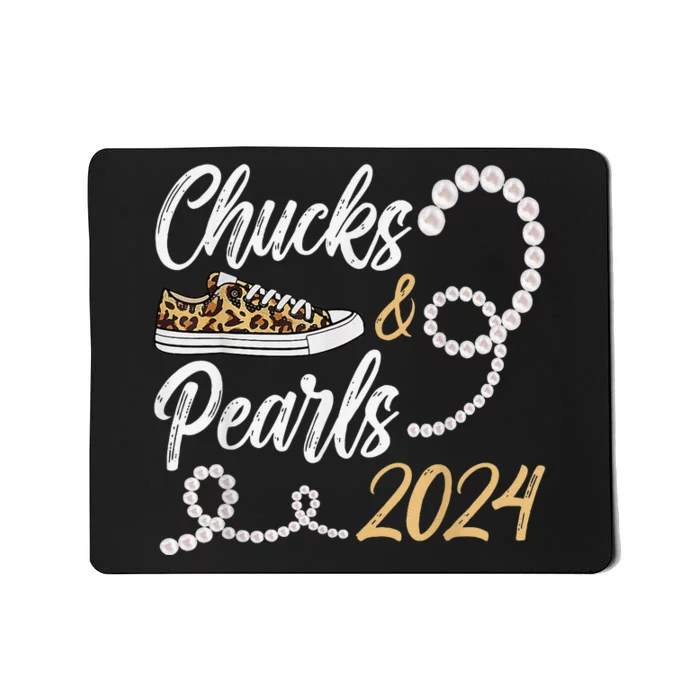 Chucks & Pearls Harris 2024 Leopard Shoes Kamala Harris Mousepad