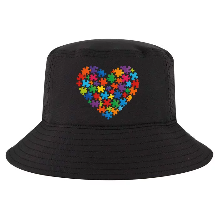 Colorful Puzzle Heart Autism Awareness Graphic Cool Comfort Performance Bucket Hat