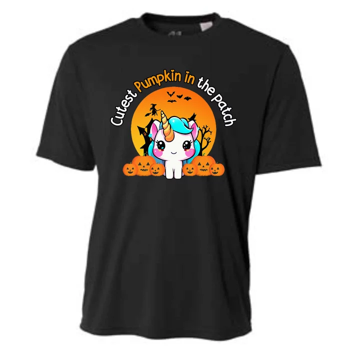 Cutest Pumpkin In The Patch Unicorn Witch Halloween Kawaii Cooling Performance Crew T-Shirt