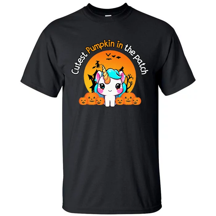 Cutest Pumpkin In The Patch Unicorn Witch Halloween Kawaii Tall T-Shirt