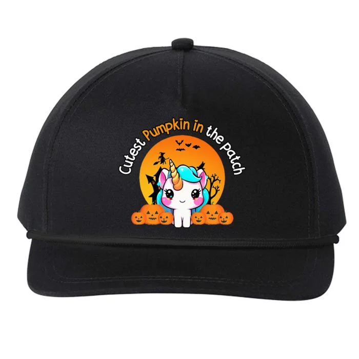 Cutest Pumpkin In The Patch Unicorn Witch Halloween Kawaii Snapback Five-Panel Rope Hat