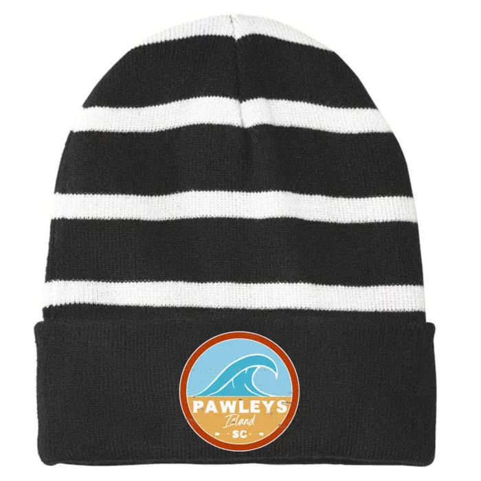 Cute Pawleys Island Beach South Carolina Sc Beach Lover Striped Beanie with Solid Band