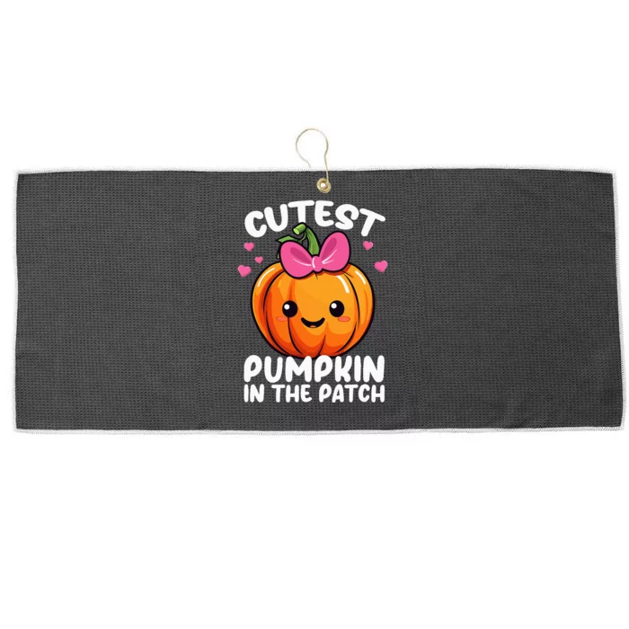 Cutest Pumpkin In The Patch Halloween Fall Girl Pumpkin Large Microfiber Waffle Golf Towel