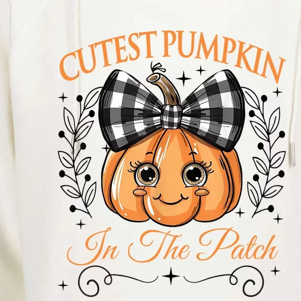 Cutest Pumpkin In The Patch Halloween Womens Funnel Neck Pullover Hood