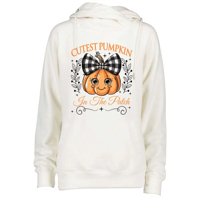 Cutest Pumpkin In The Patch Halloween Womens Funnel Neck Pullover Hood