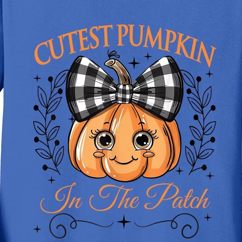 Cutest Pumpkin In The Patch Halloween Kids Long Sleeve Shirt