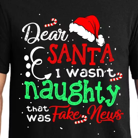 Christmas Pajama I Wasn't Naughty Dear Santa Fake News Pajama Set