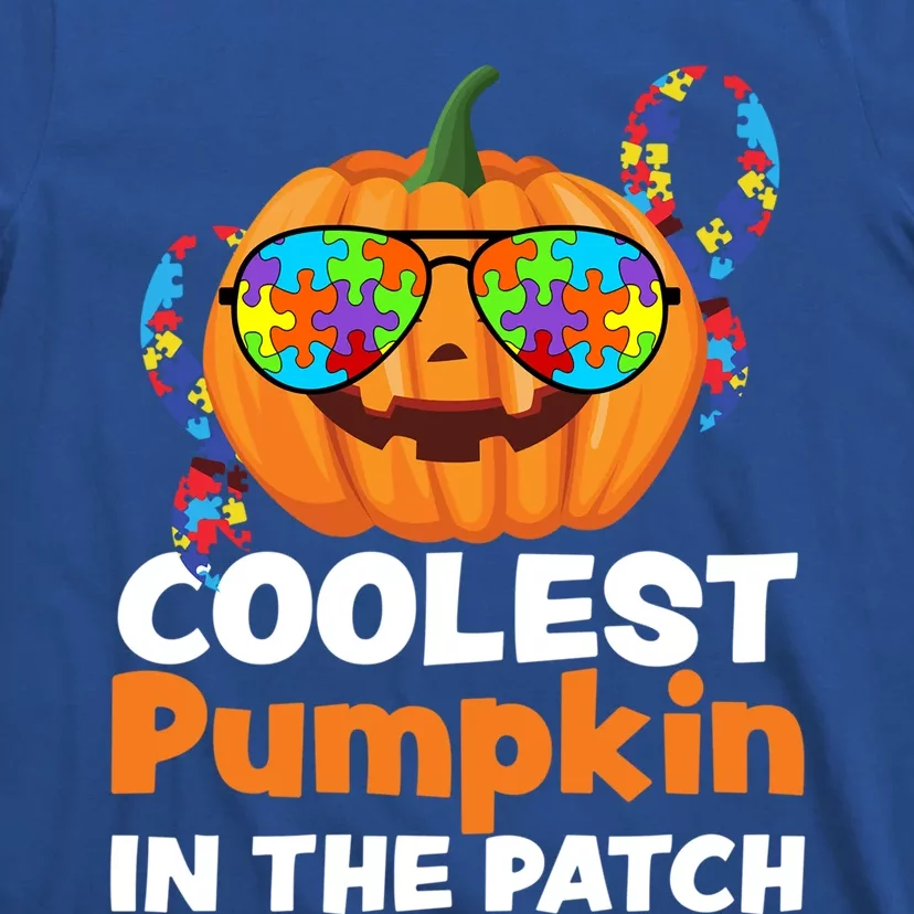 Coolest Pumpkin In The Patch Autism Halloween Gift T-Shirt