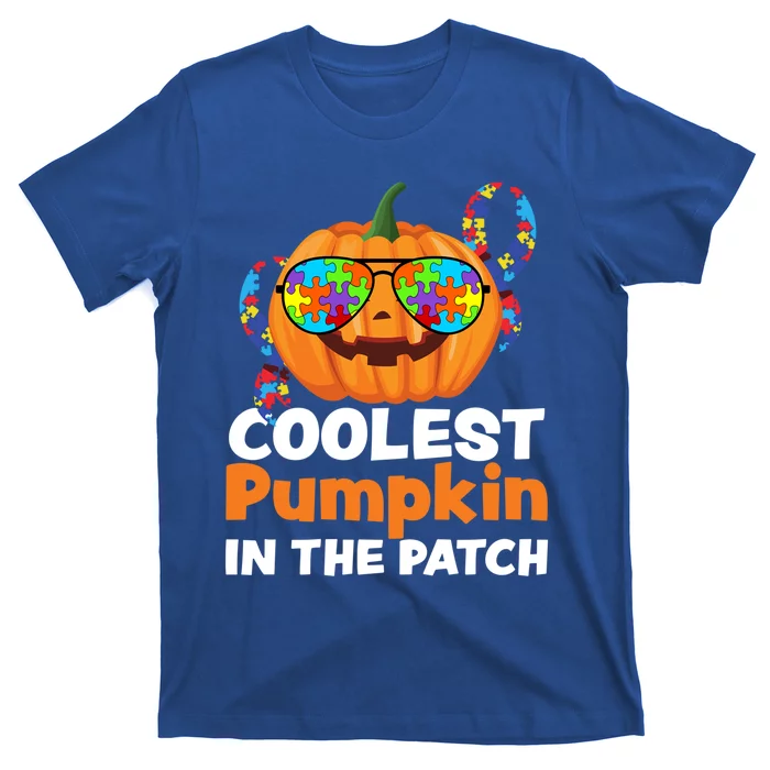 Coolest Pumpkin In The Patch Autism Halloween Gift T-Shirt