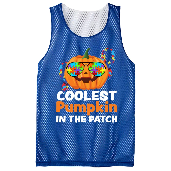 Coolest Pumpkin In The Patch Autism Halloween Gift Mesh Reversible Basketball Jersey Tank