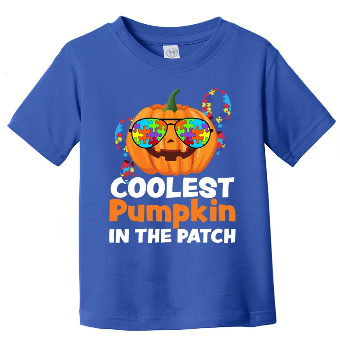 Coolest Pumpkin In The Patch Autism Halloween Gift Toddler T-Shirt