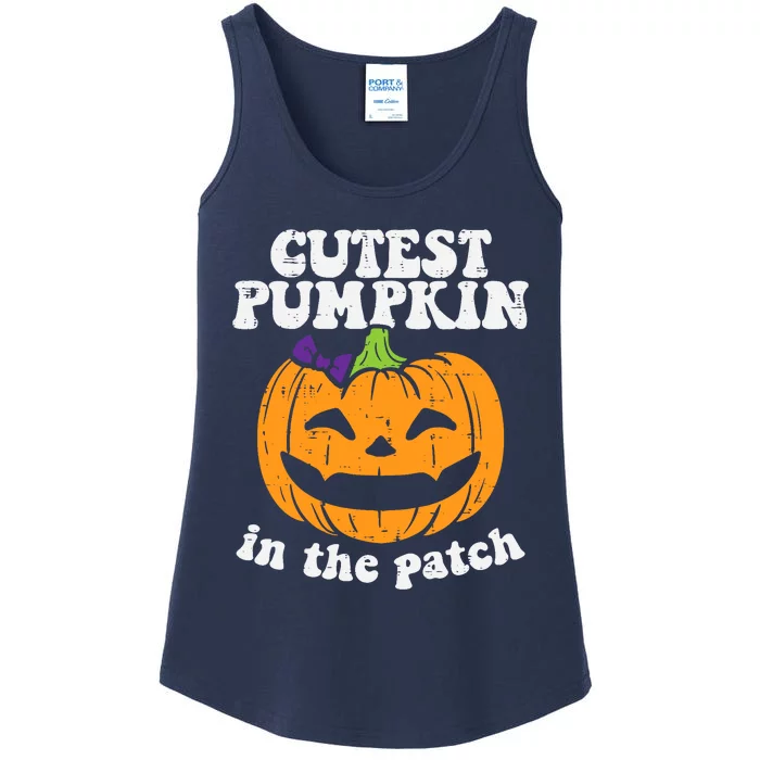 Cutest Pumpkin In The Patch Cute Halloween Girl Ladies Essential Tank