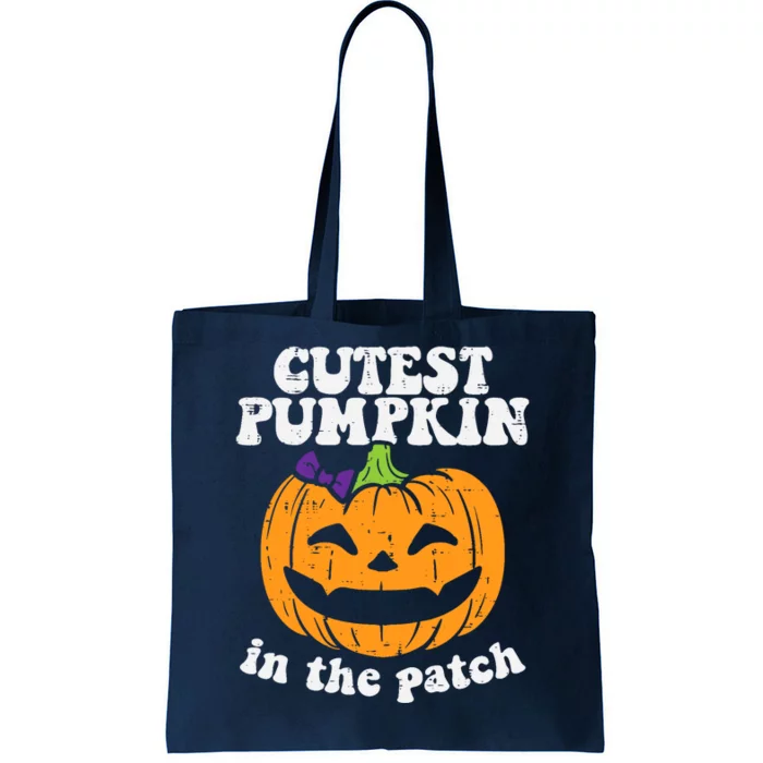 Cutest Pumpkin In The Patch Cute Halloween Girl Tote Bag