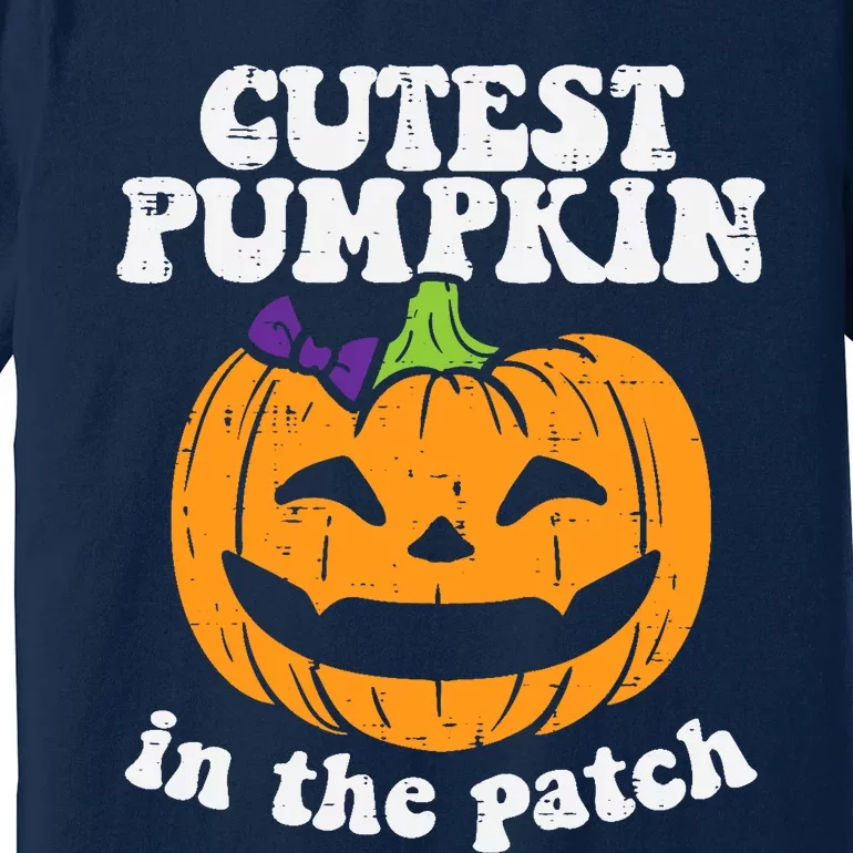 Cutest Pumpkin In The Patch Cute Halloween Girl Premium T-Shirt