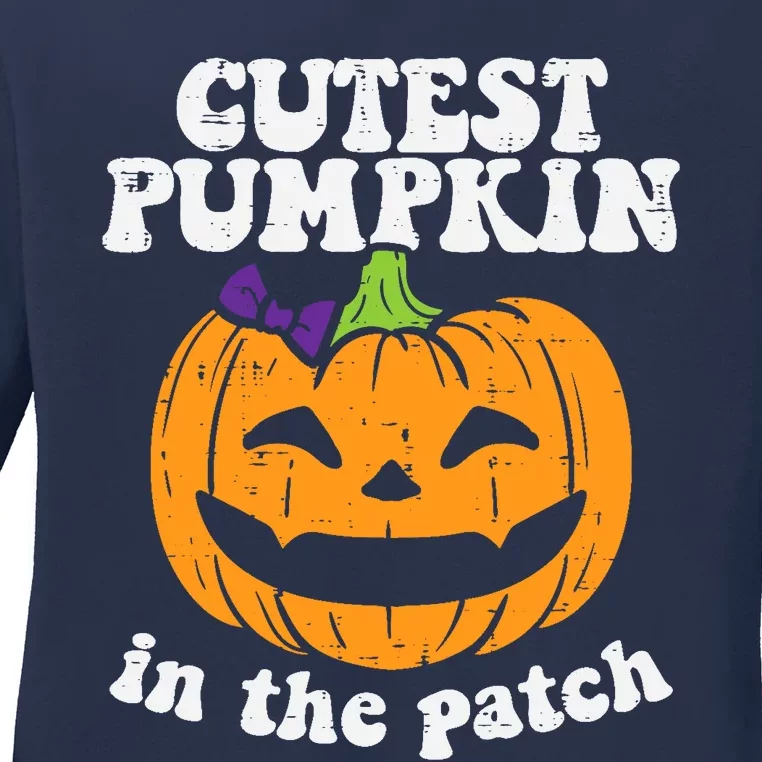 Cutest Pumpkin In The Patch Cute Halloween Girl Ladies Long Sleeve Shirt