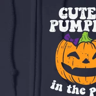 Cutest Pumpkin In The Patch Cute Halloween Girl Full Zip Hoodie