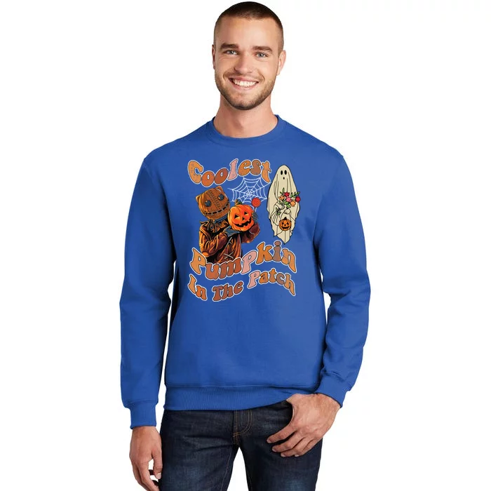 Coolest Pumpkin In The Patch Floral Ghost Funny Gift Sweatshirt