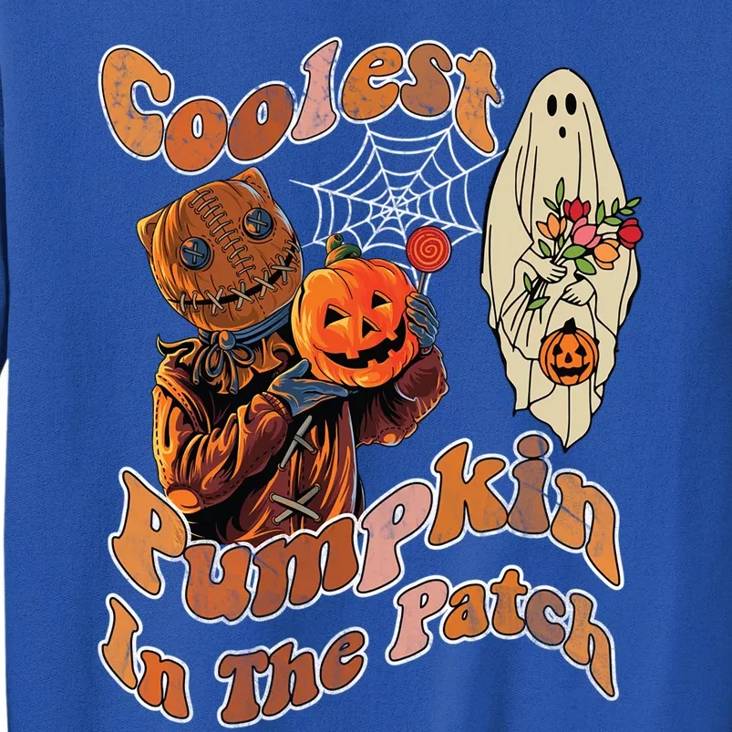 Coolest Pumpkin In The Patch Floral Ghost Funny Gift Sweatshirt