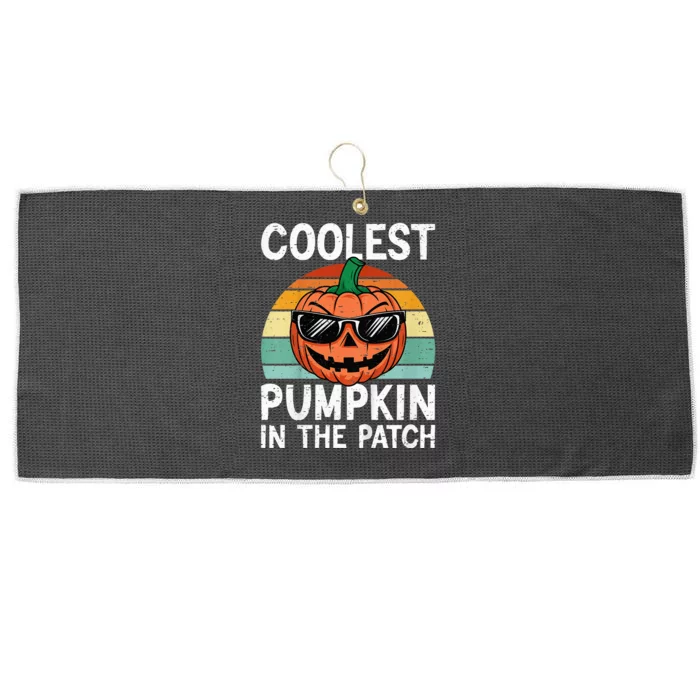 Coolest Pumpkin In The Patch Halloween Large Microfiber Waffle Golf Towel