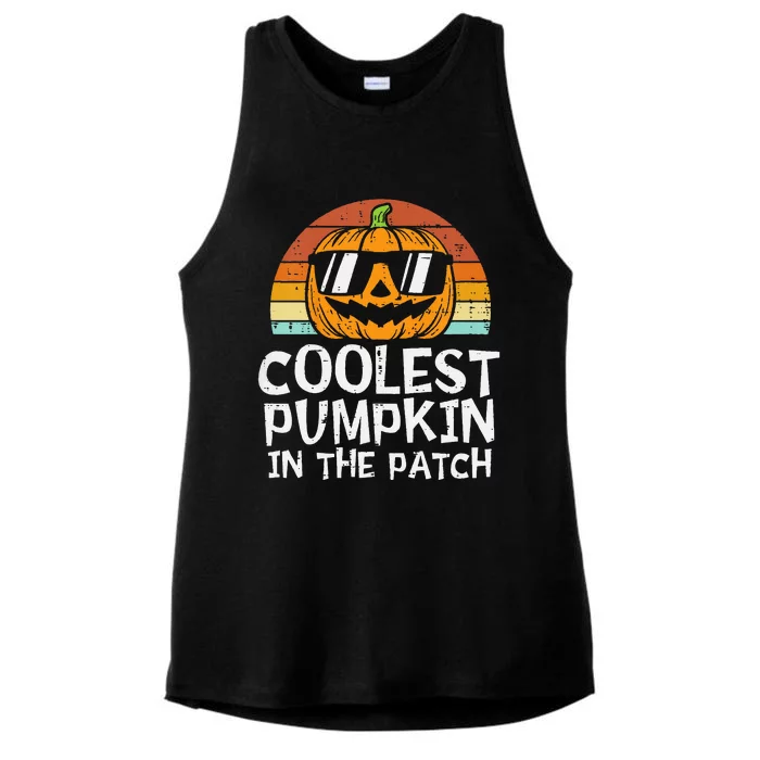 Coolest Pumpkin In The Patch Halloween Ladies Tri-Blend Wicking Tank