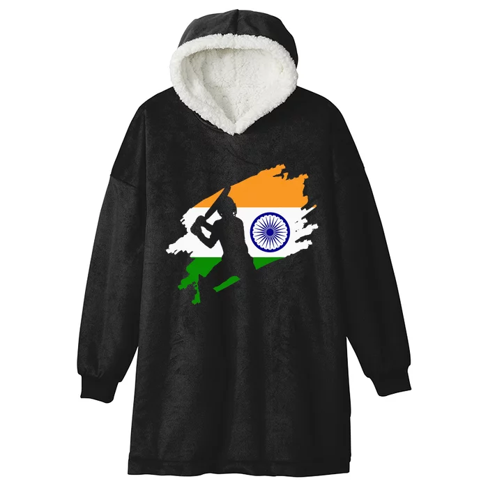 Cricket Patriotic India Sports Jersey Hooded Wearable Blanket