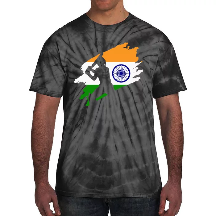 Cricket Patriotic India Sports Jersey Tie-Dye T-Shirt