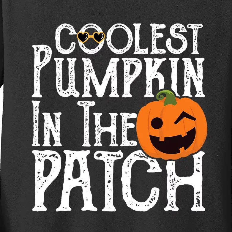 Coolest Pumpkin In The Patch Halloween Kids Long Sleeve Shirt