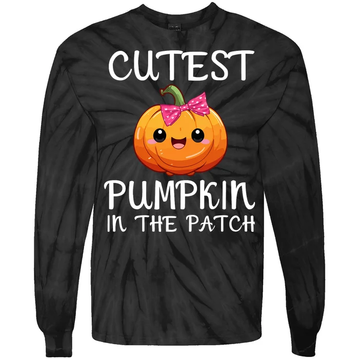 Cutest Pumpkin In The Patch Funny Halloween Thanksgiving Tie-Dye Long Sleeve Shirt